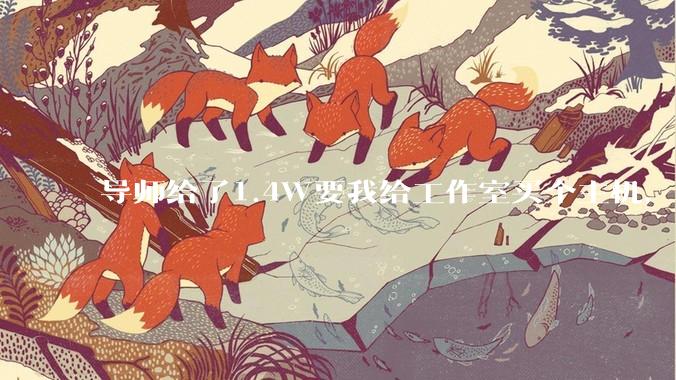 导师给了1.4W要我给工作室买个主机,是整机还是自己配?