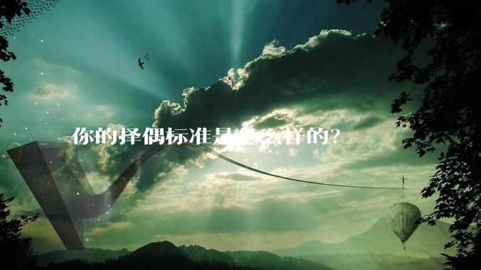 你的择偶标准是怎么样的?